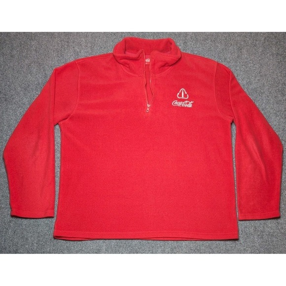 Coca-Cola Other - Coca Cola Brand Mens Long Sleeve Fleece Quart Zip Pull Over Size XL Extra Large